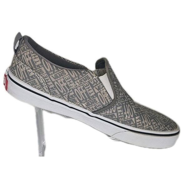 Vans off The Wall  Grey and White  Slip On Sneakers Size US Youth 6 - Picture 9 of 15